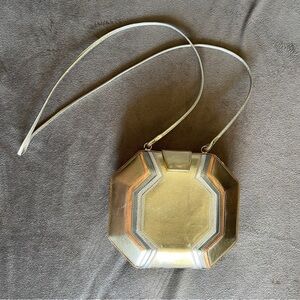 Vintage Studio R Italian Metallic Gold Octagon Crossbody Bag
